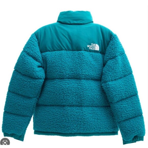 The North Face Nuptse Sherpa High Pile Down Jacket Harbor Blue Womens XXL - Picture 4 of 15
